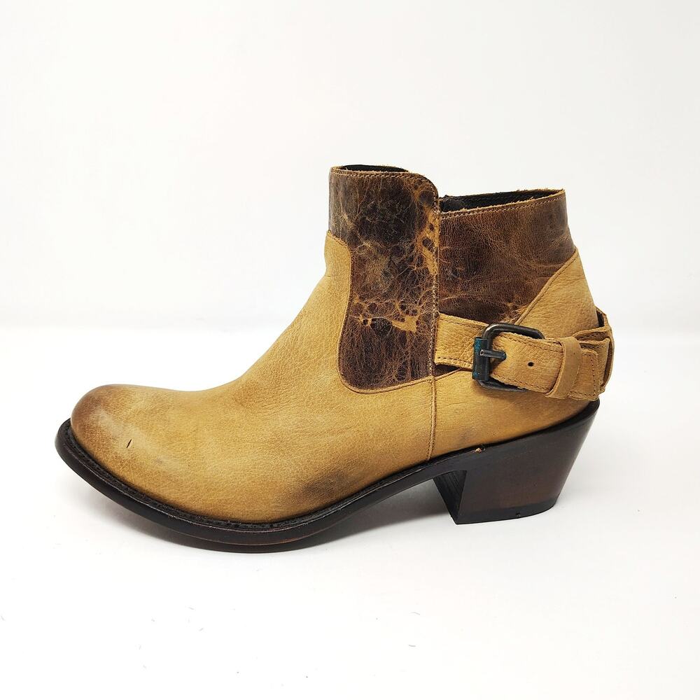 JB Dillon Shoes Womens 9 Leather Boots Distressed Rustic Brown Tan Western Boho